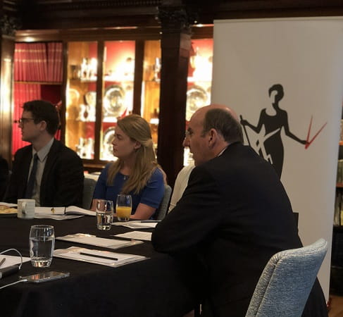 Michael Izza, ICAEW chief executive, welcoming guests to roundtable on Labour spending choices at Chartered Accountants Hall. 