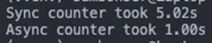Screenshot of Sync and Async counter