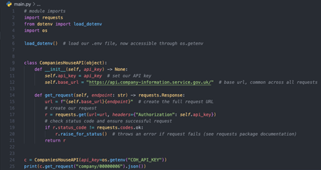 Leveraging the Companies House API using Python