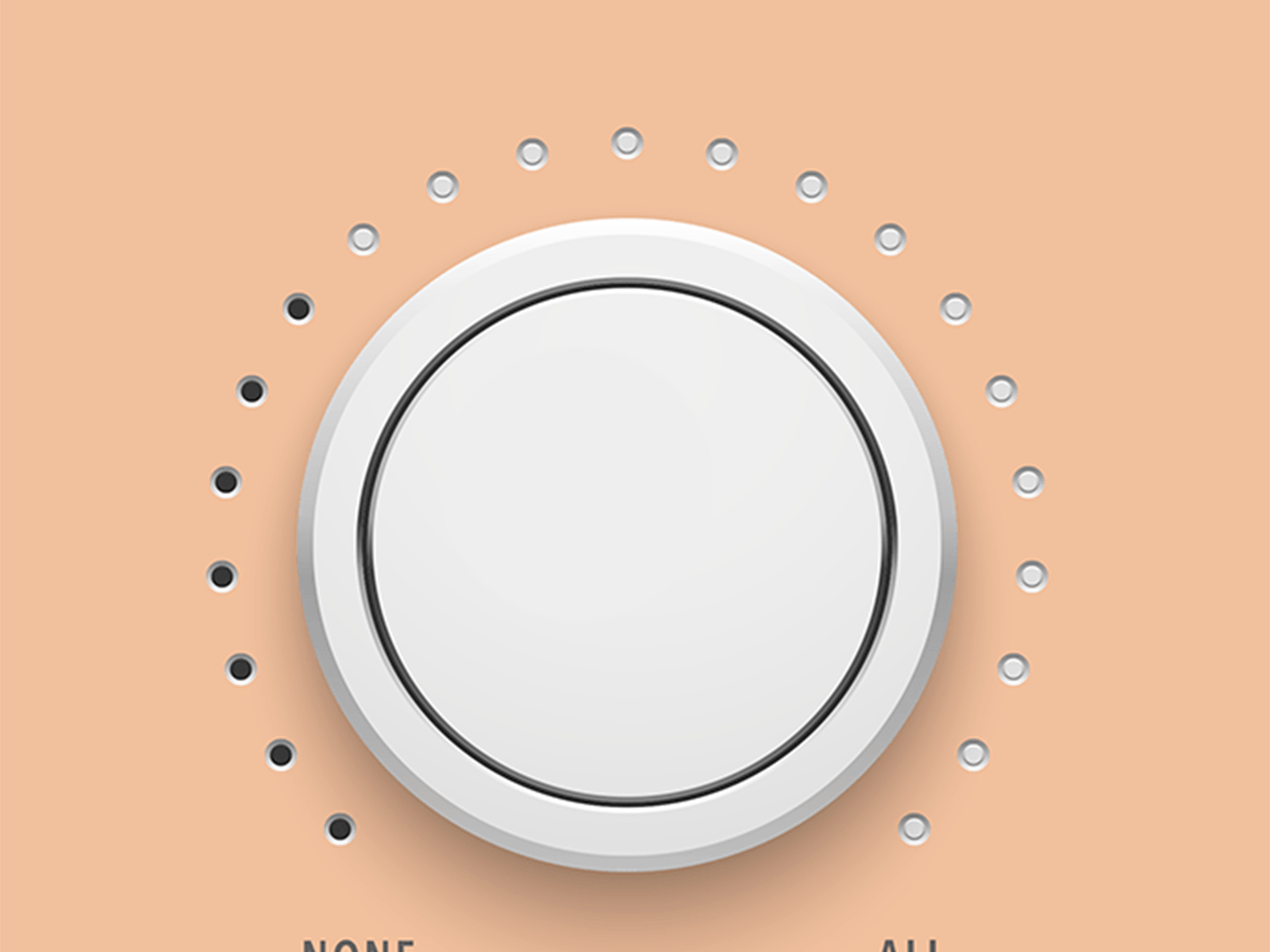 A dial going from 'NONE' to 'ALL'