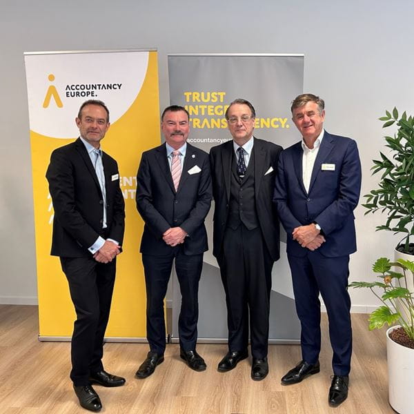 From Left: Olivier Boutellis-Taft, CEO of Accountancy Europe; Giancarlo Attolini, Vice-President of Accountancy Europe; Malcolm Bacchus, President of ICAEW; and Mark Vaessen, President of Accountancy Europe.