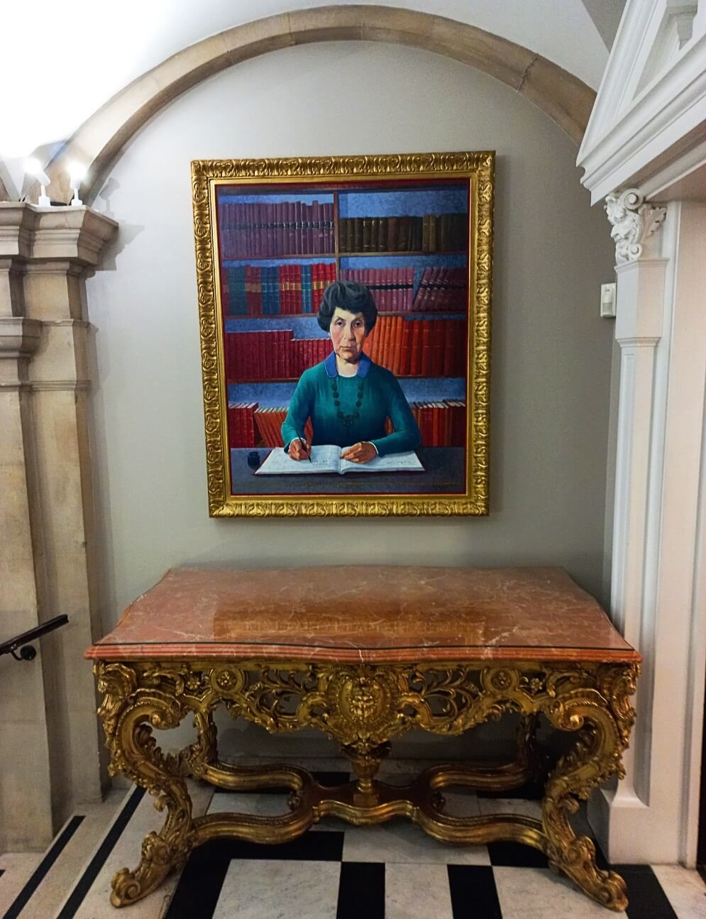 Image of the Mary Harris Smith portrait in situ