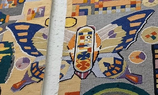 A detail from the tapestry 'A perspective on innovation', 1981 by Eduardo Paolozzi