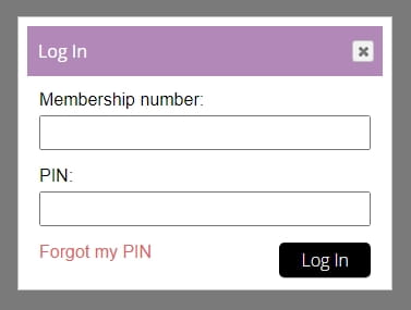 The Library catalogue "My Account" login box.