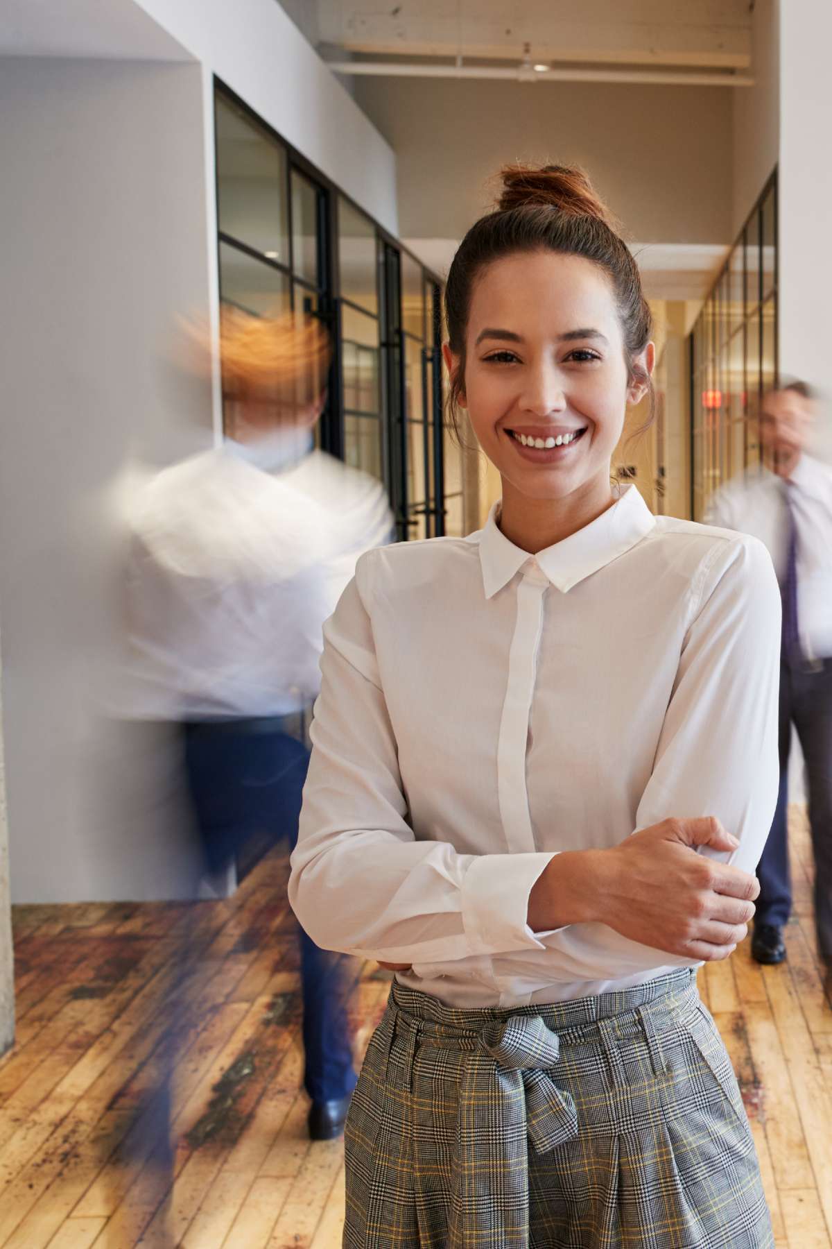 Women standing in office