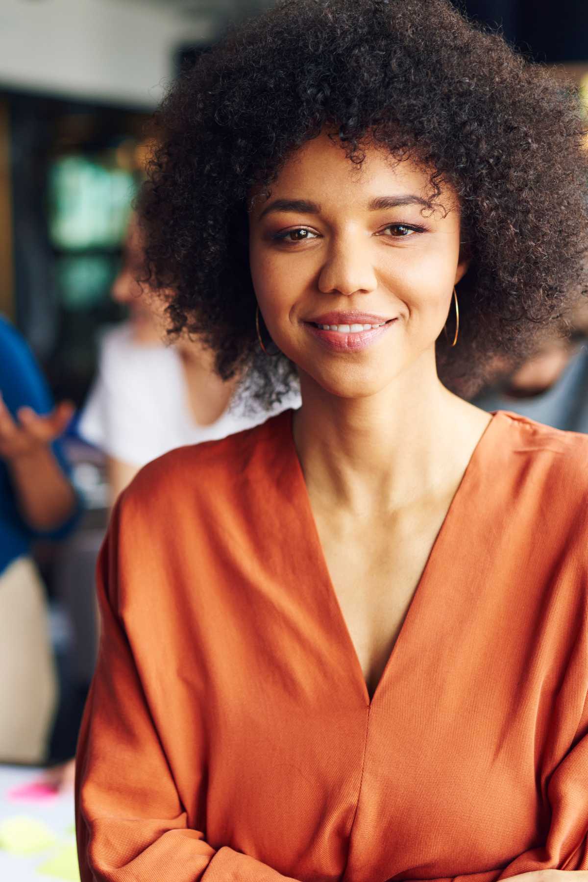 Woman in office smiling