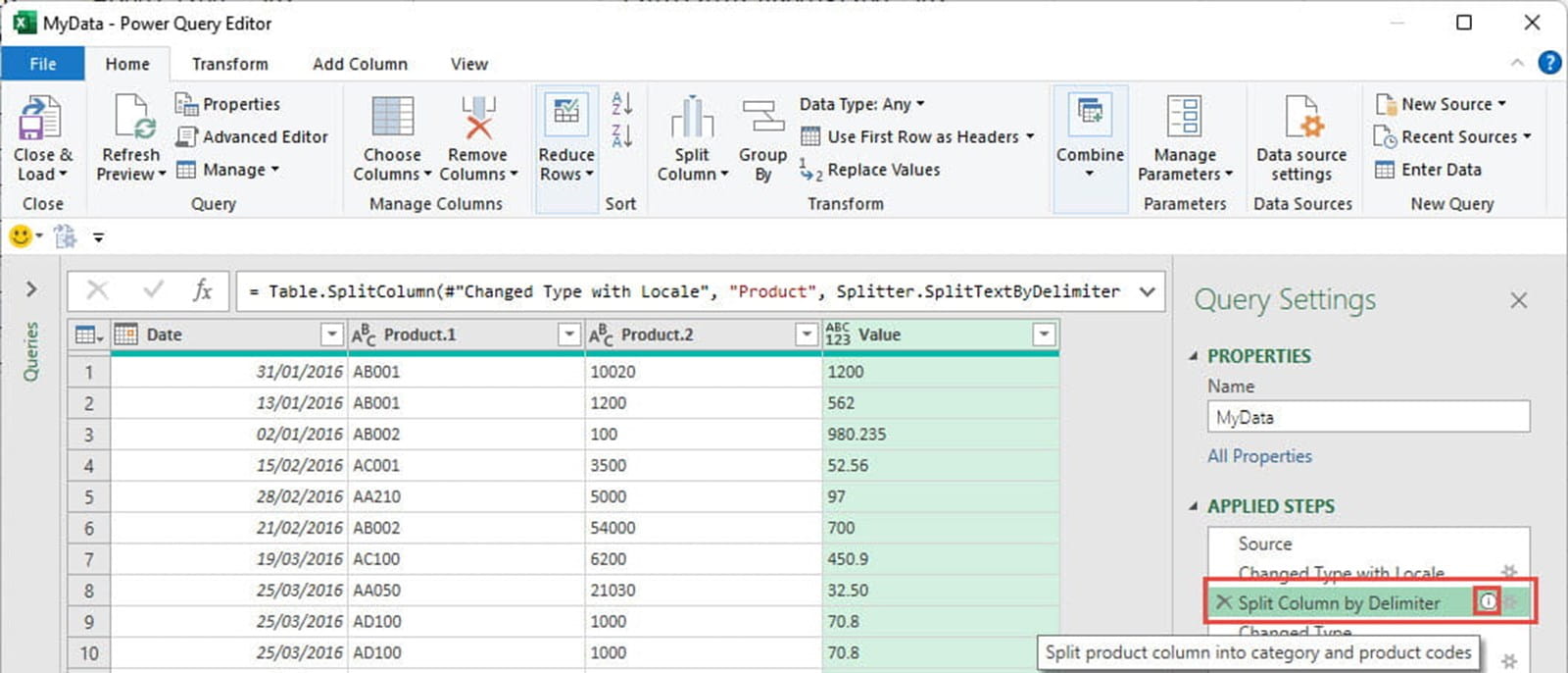Screen shot 2 for the power query article