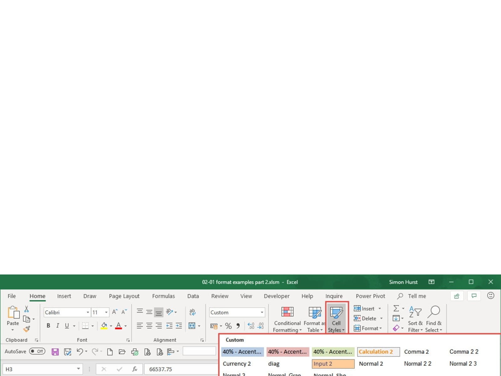 Excel screenshot 2