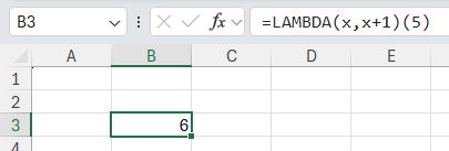 Screenshot of longer LAMBDA in Excel