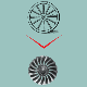 Image of a wheel and a jet turbine